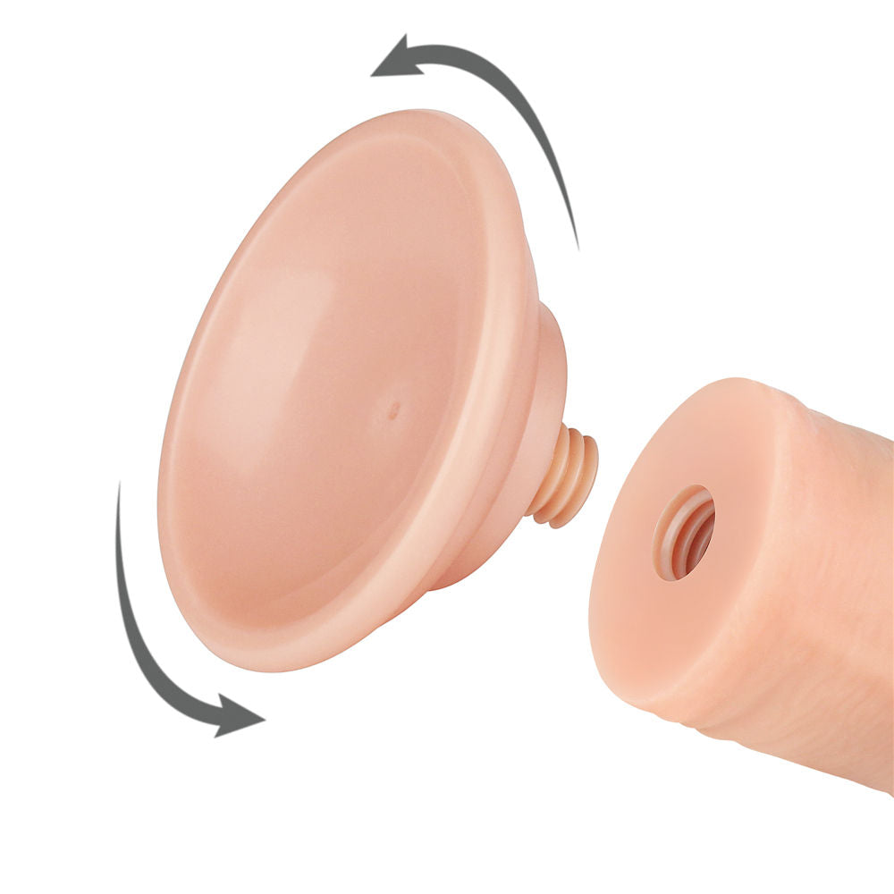Lovetoy - Sliding Skin Dual Layer Dildo 8", show suction cup | Flirtybay Online Adult Store, adult toys and lingerie